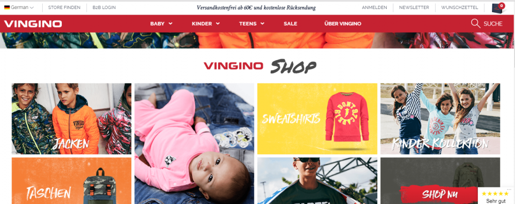 Vingino website 1